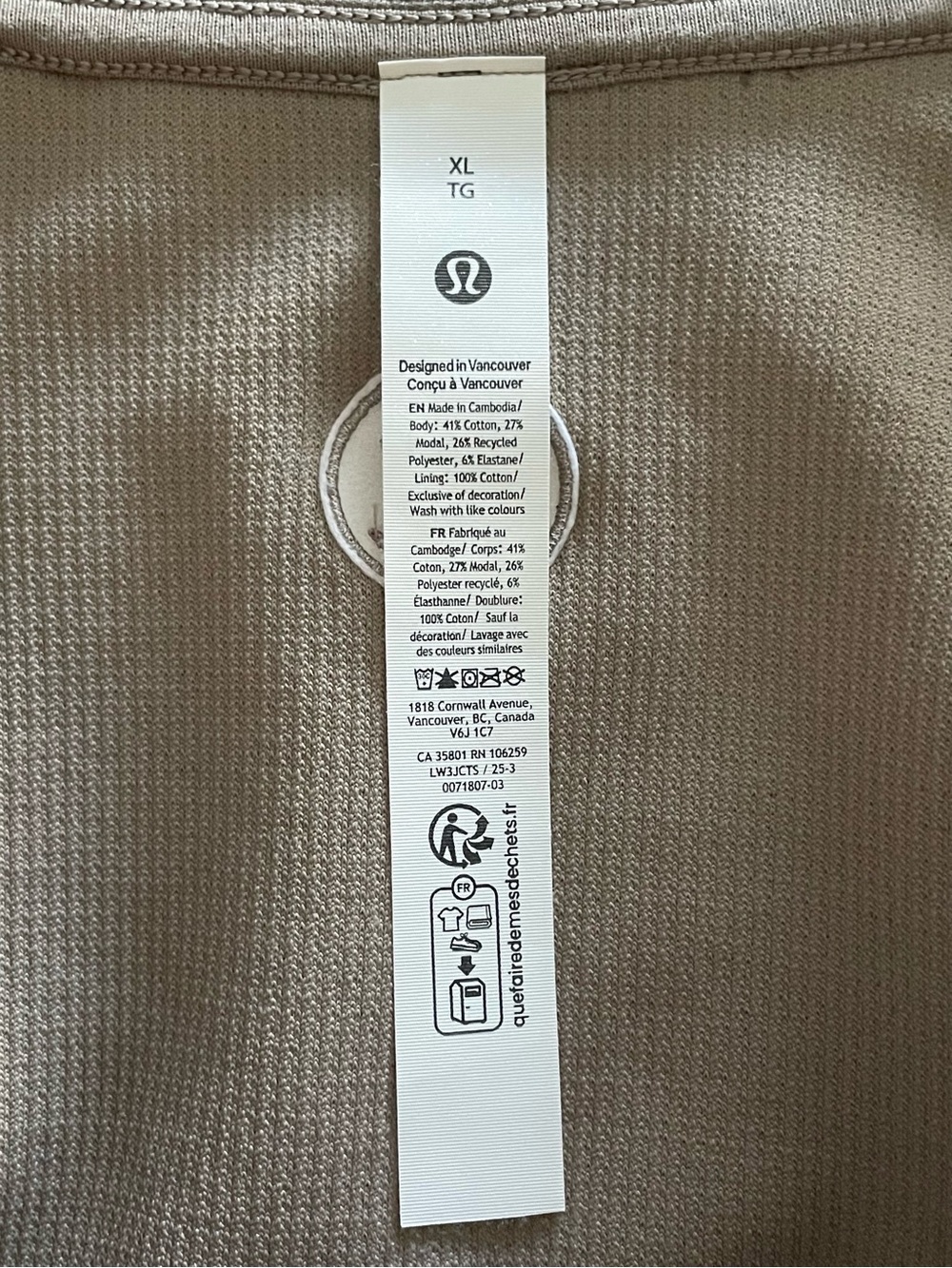 Lululemon Scuba Cropped Funnel-Neck Half Zip Waffle XL Heathered Warm Ash Grey - Picture 6 of 6